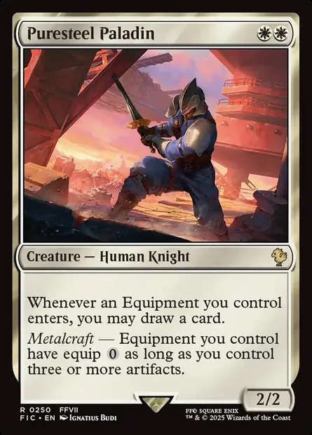 Puresteel Paladin, Magic card FIC 250 — Final Fantasy Commander set