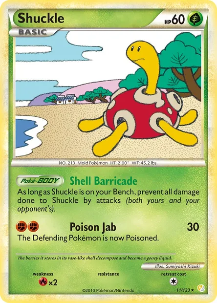 Shuckle, Pokémon card HS 11 — HeartGold SoulSilver set