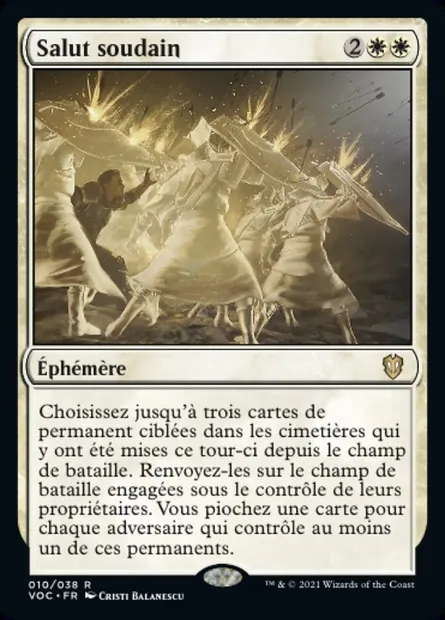 Salut soudain, carte Magic VOC 10 — extension Crimson Vow Commander