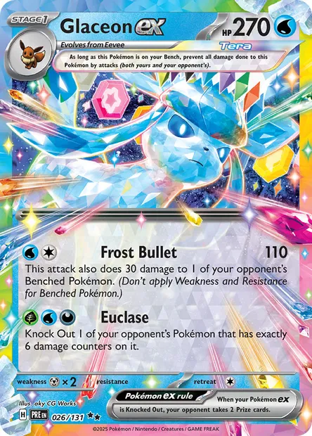 Glaceon ex, Pokémon card PRE 026 — Prismatic Evolutions set