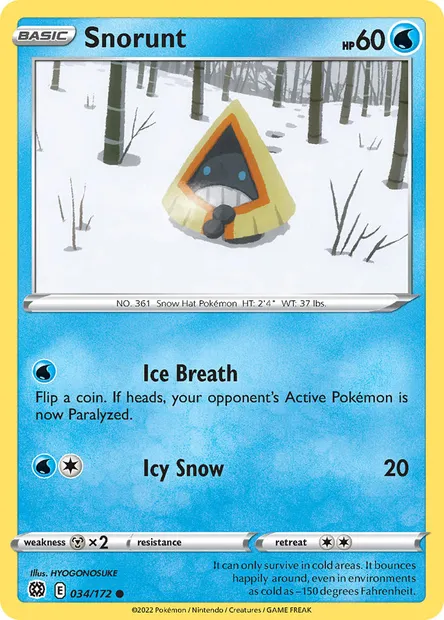 Snorunt, Pokémon card BRS 034 — Brilliant Stars set