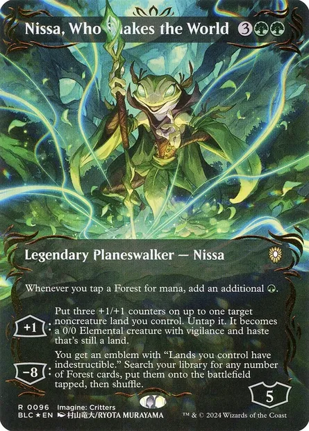 Nissa, Who Shakes the World, Magic card BLC 96 — Bloomburrow Commander set