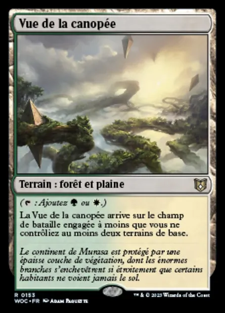 Vue de la canopée, carte Magic WOC 153 — extension Wilds of Eldraine Commander