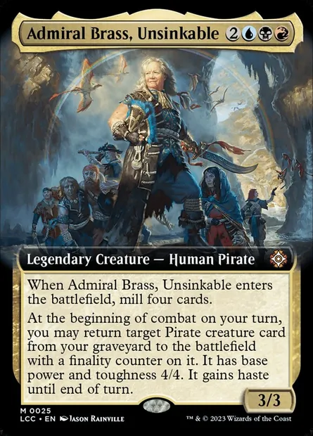 Admiral Brass, Unsinkable, Magic card LCC 25 — The Lost Caverns of Ixalan Commander set