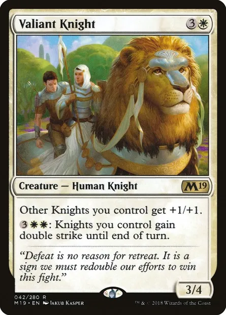 Valiant Knight, Magic card M19 42 — Core Set 2019 set