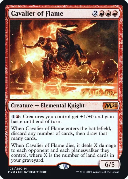 Cavalier of Flame, Magic card PM20 125s — Core Set 2020 Promos set