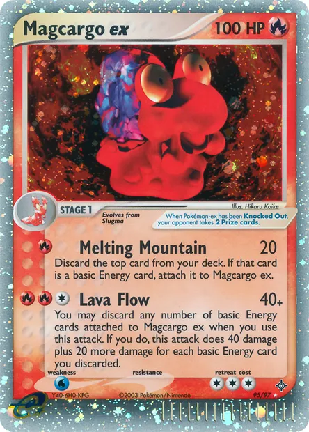 Magcargo ex, Pokémon card DR 95 — Dragon set
