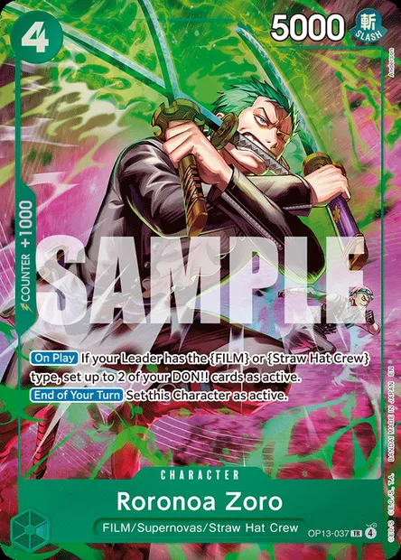 Roronoa Zoro, carte One Piece OP13-037 — extension SUCCESSEURS