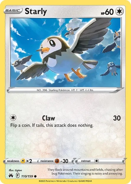 Starly, Pokémon card CRZ 110 — Crown Zenith set