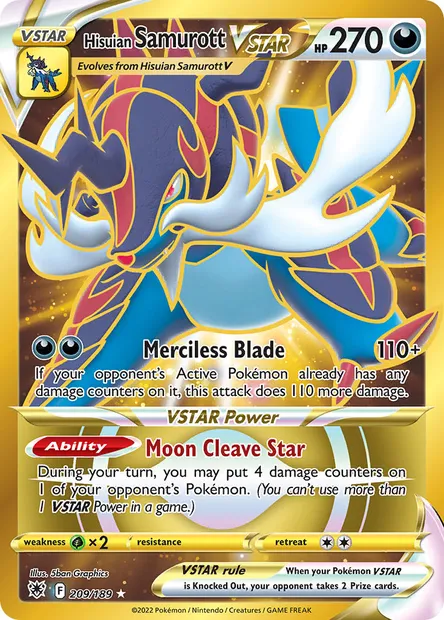 Hisuian Samurott VSTAR, Pokémon card ASR 209 — Astral Radiance set