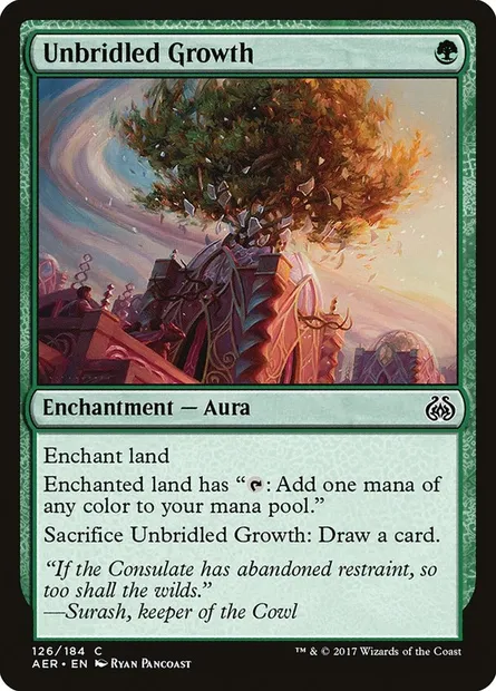 Unbridled Growth, Magic card AER 126 — Aether Revolt set