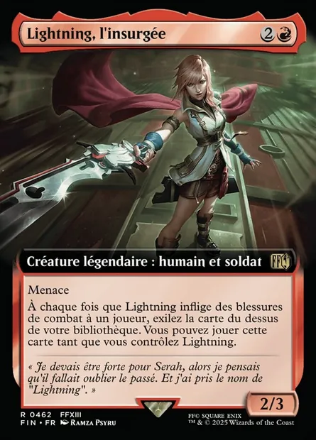 Lightning, l'insurgée, carte Magic FIN 462 — extension Final Fantasy