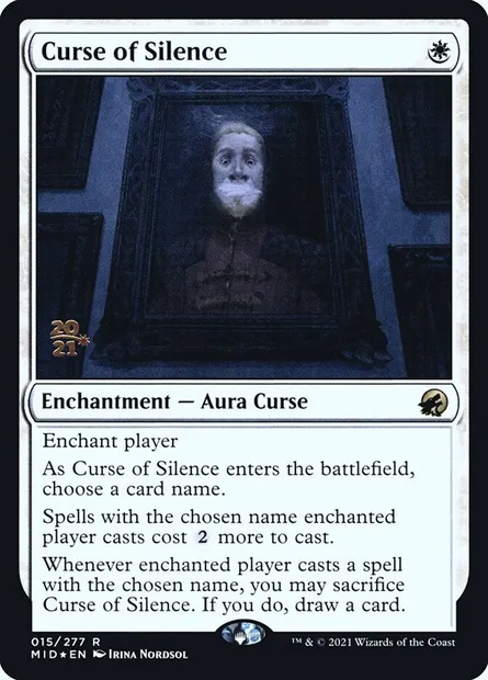 Malédiction de silence, carte Magic PMID 15s — extension Innistrad: Midnight Hunt Promos