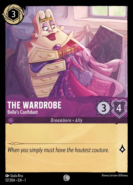 The Wardrobe - Belle's Confidant, Disney Lorcana card CH1-057 — The First Chapter set