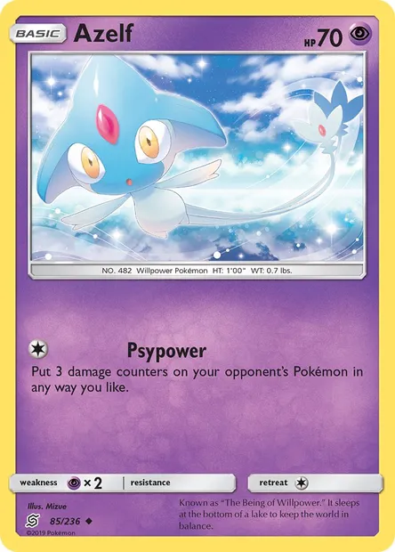 Azelf, Pokémon card UNM 85 — Unified Minds set