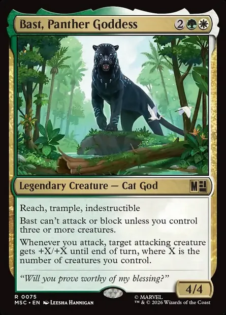 Bast, Panther Goddess, Magic card MSC 75 — Marvel Super Heroes Commander set