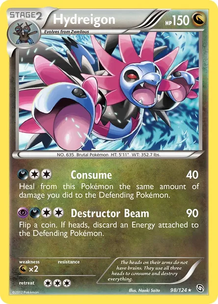 Hydreigon, Pokémon card DRX 98 — Dragons Exalted set
