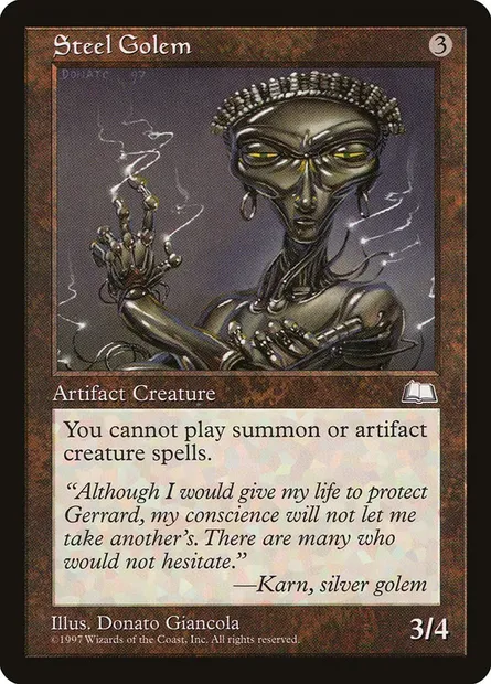 Golem d'acier, carte Magic WTH 157 — extension Aquilon