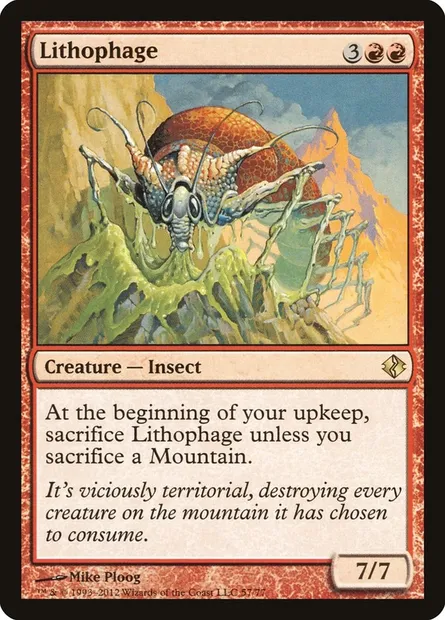 Lithophage, carte Magic DDI 57 — extension Duel Decks: Venser vs. Koth