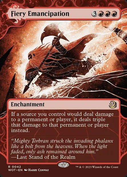 Fiery Emancipation, Magic card WOT 42 — Wilds of Eldraine: Enchanting Tales set