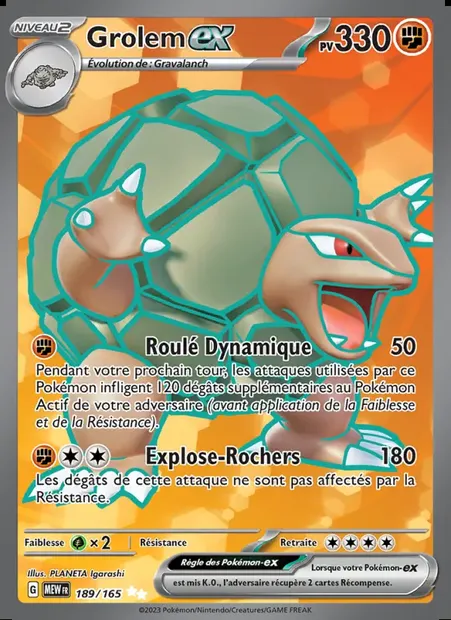 Grolem-ex, carte Pokémon MEW 189 — extension 151