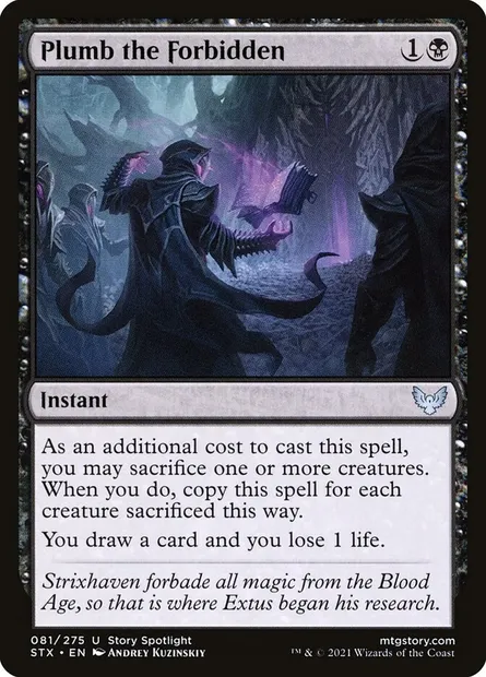 Plumb the Forbidden, Magic card STX 81 — Strixhaven: School of Mages set