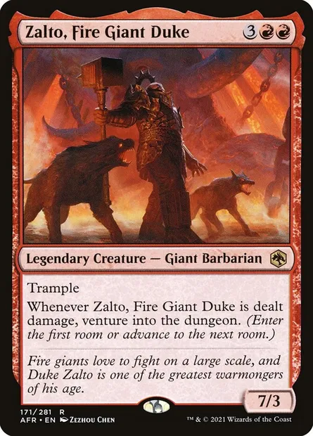 Zalto, Fire Giant Duke, Magic card AFR 171 — Adventures in the Forgotten Realms set