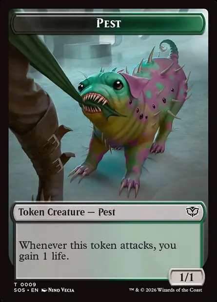 Pest, Magic card TSOS 9 — Secrets of Strixhaven Tokens set