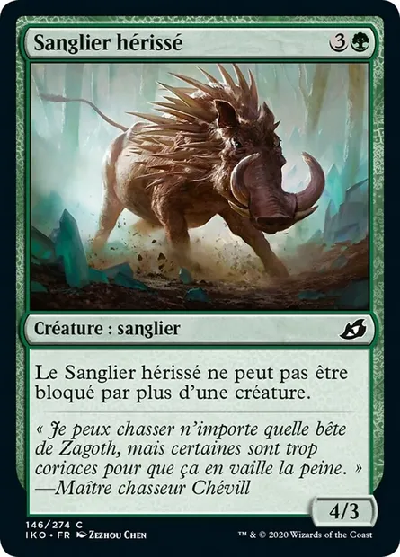 Sanglier hérissé, carte Magic IKO 146 — extension Ikoria: Lair of Behemoths