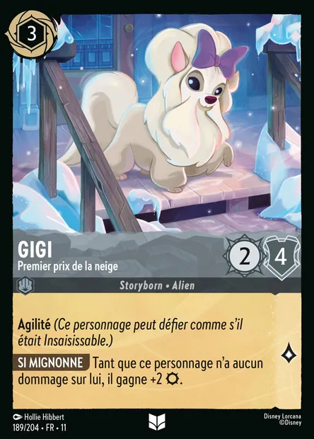 Gigi - Premier prix de la neige, carte Disney Lorcana CH11-189 — extension Givresort
