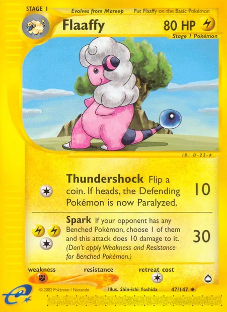 Flaaffy, Pokémon card AQ 47 — Aquapolis set