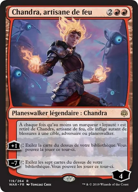 Chandra, artisane de feu, carte Magic WAR 119 — extension La guerre des Planeswalkers