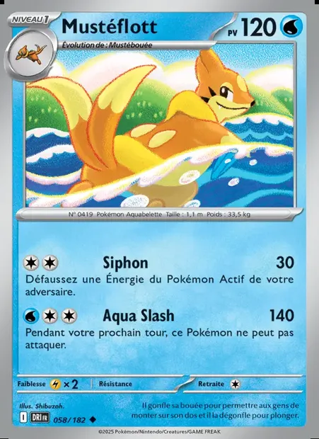 Mustéflott, carte Pokémon DRI 058 — extension Rivalités Destinées