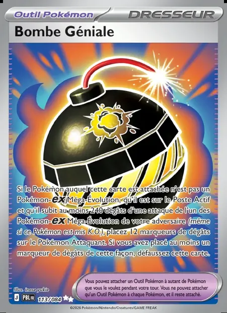 Bombe Géniale, carte Pokémon PBL 113 — extension Nuit Noire