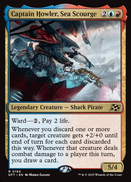 Captain Howler, Sea Scourge, Magic card PDFT 194p — Aetherdrift Promos set