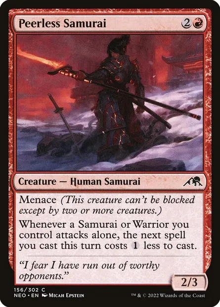 Peerless Samurai, Magic card NEO 156 — Kamigawa: Neon Dynasty set