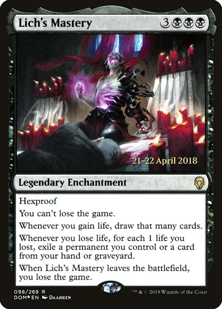 Lich's Mastery, Magic card PDOM 98s — Dominaria Promos set