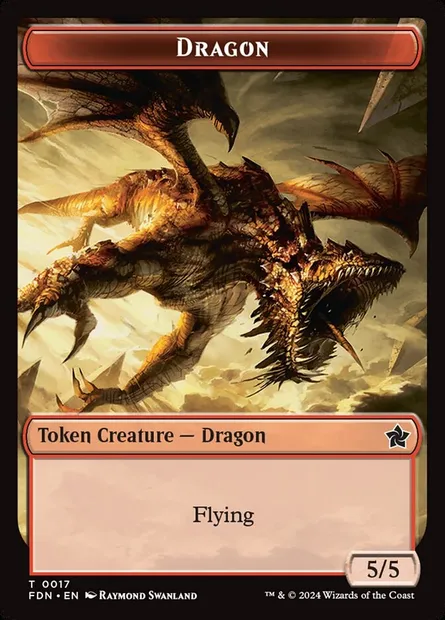 Dragon, Magic card TFDN 17 — Foundations Tokens set