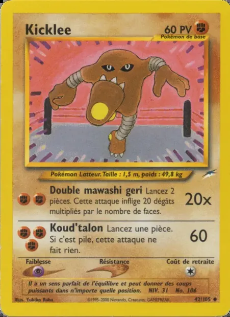Kicklee, carte Pokémon NDE 42 — extension Neo Destiny
