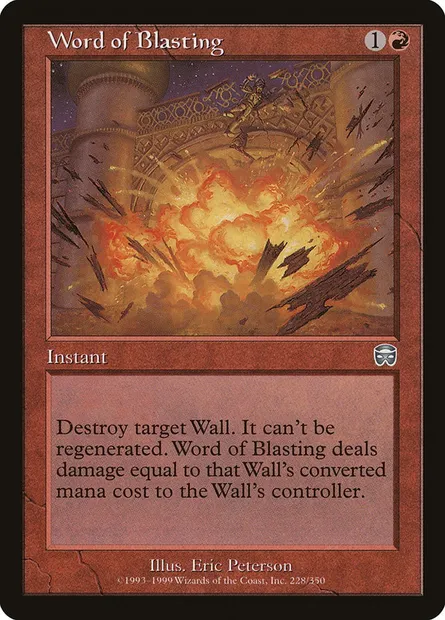 Mot de déflagration, carte Magic MMQ 228 — extension Masques de Mercadia