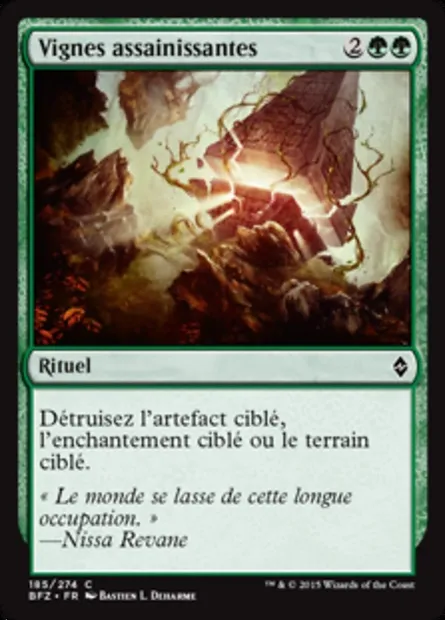 Vignes assainissantes, carte Magic BFZ 185 — extension La bataille de Zendikar