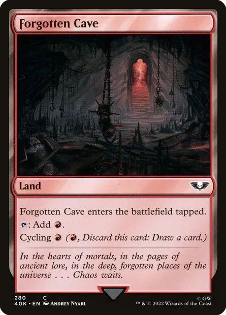 Forgotten Cave, Magic card 40K 280 — Warhammer 40,000 Commander set