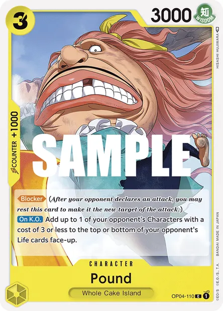 Pound, carte One Piece OP04-110 — extension KINGDOMS OF INTRIGUE