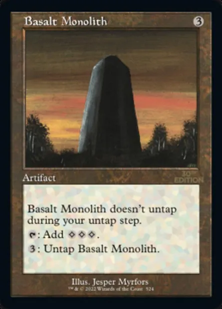 Basalt Monolith, Magic card 30A 524 — 30th Anniversary Edition set