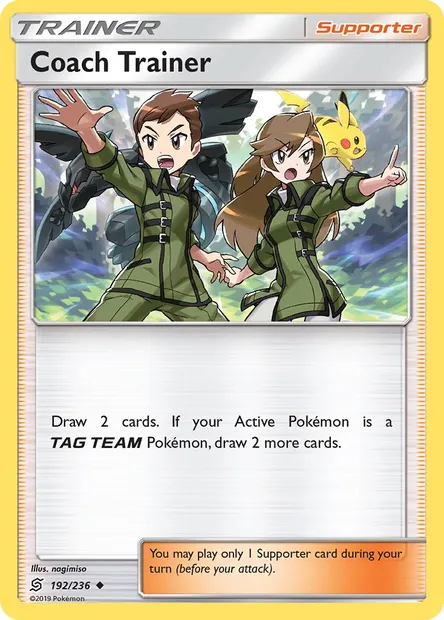 Coach Trainer, Pokémon card UNM 192 — Unified Minds set