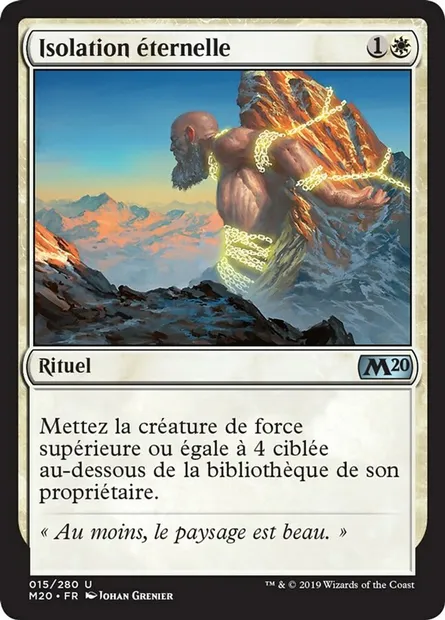 Isolation éternelle, carte Magic M20 15 — extension Core Set 2020