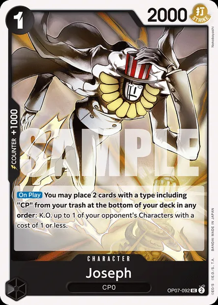 Joseph, One Piece card OP07-092 — 500 YEARS IN THE FUTURE set