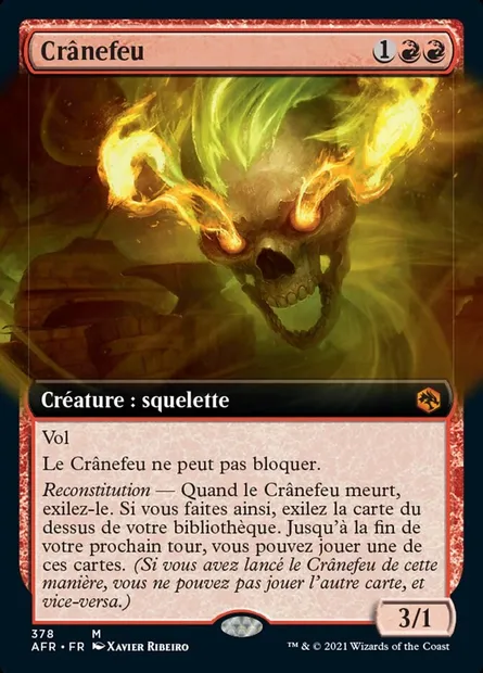 Crânefeu, carte Magic AFR 378 — extension Forgotten Realms: Aventures dans les Royaumes Oubliés
