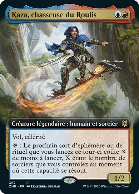 Kaza, chasseuse du Roulis, carte Magic ZNR 367 — extension Renaissance de Zendikar