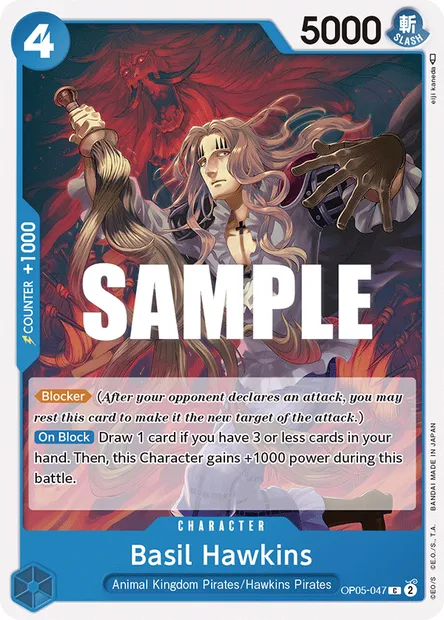 Basil Hawkins, One Piece card OP05-047 — AWAKENING OF THE NEW ERA set